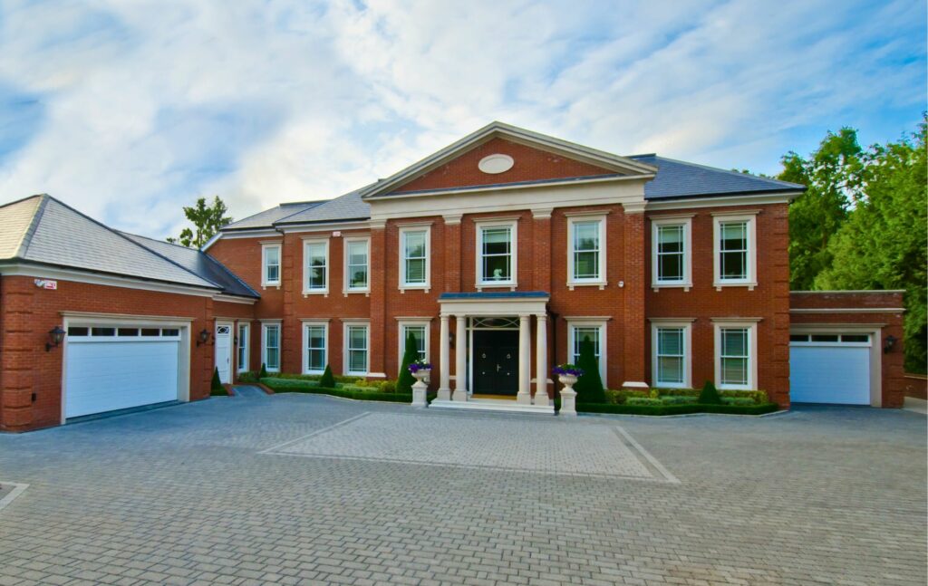 Frontage of a large English country house