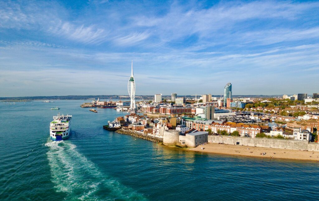 Ferry leaving Portsmouth Harbour, Hampshire