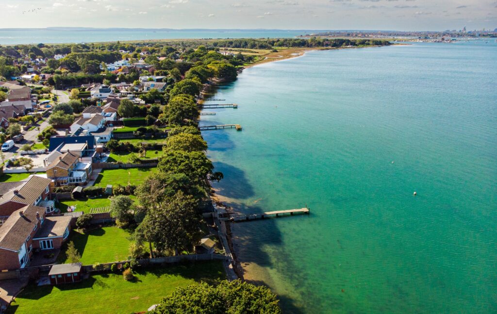 Properties on the seafront at Hayling Island, Hampshire